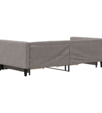 Tagesbett Ausziehbar mit Schubladen Taupe 100x200 cm Stoff