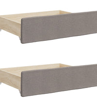 Tagesbett Ausziehbar mit Schubladen Taupe 100x200 cm Stoff