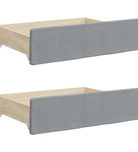 Tagesbett Ausziehbar mit Schubladen Hellgrau 90x190 cm Stoff