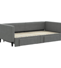 Tagesbett Ausziehbar mit Schubladen Dunkelgrau 90x190 cm Stoff