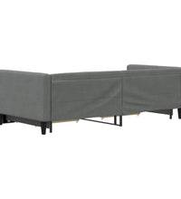 Tagesbett Ausziehbar mit Schubladen Dunkelgrau 90x190 cm Stoff