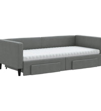 Tagesbett Ausziehbar mit Schubladen Dunkelgrau 90x200 cm Stoff