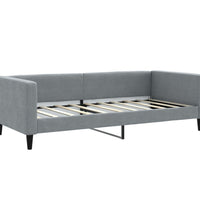 Tagesbett Ausziehbar mit Schubladen Hellgrau 90x190 cm Stoff