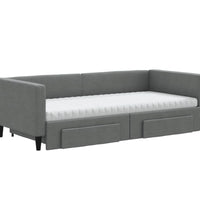 Tagesbett Ausziehbar mit Schubladen Dunkelgrau 90x190 cm Stoff