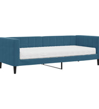 Tagesbett mit Matratze Blau 80x200 cm Samt