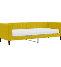 Tagesbett mit Matratze Gelb 80x200 cm Samt