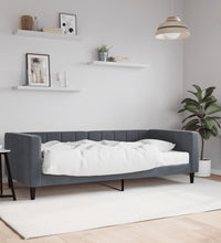 Tagesbett mit Matratze Dunkelgrau 90x200 cm Samt