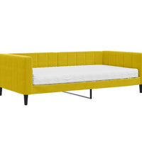 Tagesbett mit Matratze Gelb 100x200 cm Samt
