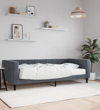 Tagesbett mit Matratze Dunkelgrau 90x190 cm Samt