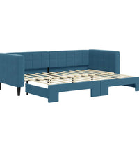 Tagesbett Ausziehbar Blau 80x200 cm Samt