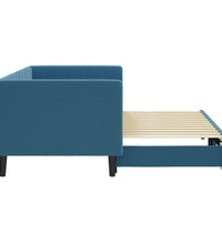 Tagesbett Ausziehbar Blau 80x200 cm Samt