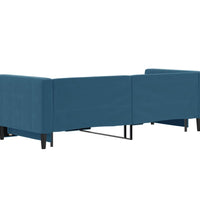 Tagesbett Ausziehbar Blau 80x200 cm Samt