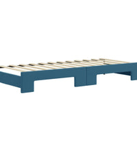 Tagesbett Ausziehbar Blau 80x200 cm Samt