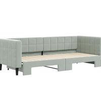 Tagesbett Ausziehbar Hellgrau 80x200 cm Samt