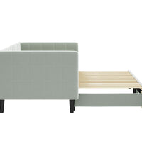 Tagesbett Ausziehbar Hellgrau 80x200 cm Samt