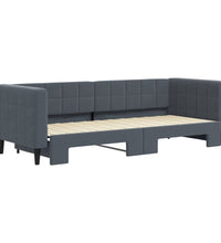 Tagesbett Ausziehbar Dunkelgrau 80x200 cm Samt