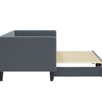Tagesbett Ausziehbar Dunkelgrau 80x200 cm Samt