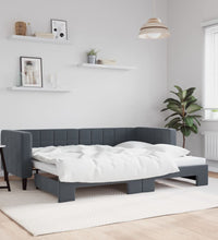 Tagesbett Ausziehbar Dunkelgrau 80x200 cm Samt