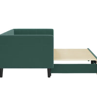 Tagesbett Ausziehbar Dunkelgrün 80x200 cm Samt