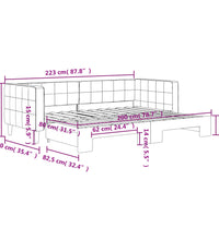 Tagesbett Ausziehbar Dunkelgrün 80x200 cm Samt