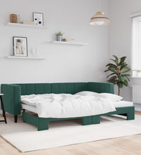 Tagesbett Ausziehbar Dunkelgrün 80x200 cm Samt