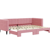 Tagesbett Ausziehbar Rosa 80x200 cm Samt