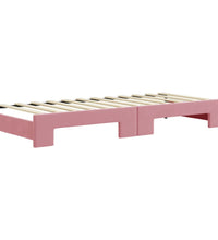 Tagesbett Ausziehbar Rosa 80x200 cm Samt