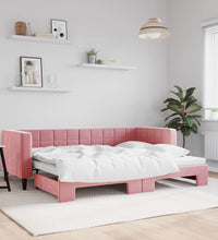 Tagesbett Ausziehbar Rosa 80x200 cm Samt