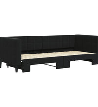 Tagesbett Ausziehbar Schwarz 80x200 cm Samt