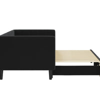 Tagesbett Ausziehbar Schwarz 80x200 cm Samt