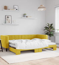 Tagesbett Ausziehbar Gelb 80x200 cm Samt
