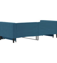 Tagesbett Ausziehbar Blau 90x200 cm Samt