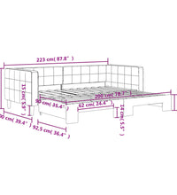 Tagesbett Ausziehbar Blau 90x200 cm Samt