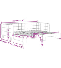 Tagesbett Ausziehbar Hellgrau 90x200 cm Samt