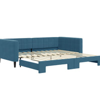 Tagesbett Ausziehbar Blau 100x200 cm Samt