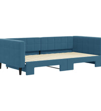 Tagesbett Ausziehbar Blau 100x200 cm Samt