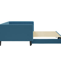 Tagesbett Ausziehbar Blau 100x200 cm Samt