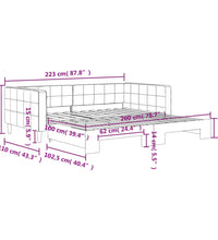 Tagesbett Ausziehbar Blau 100x200 cm Samt