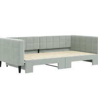 Tagesbett Ausziehbar Hellgrau 100x200 cm Samt
