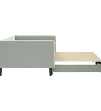 Tagesbett Ausziehbar Hellgrau 100x200 cm Samt