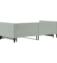 Tagesbett Ausziehbar Hellgrau 100x200 cm Samt