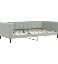 Tagesbett Ausziehbar Hellgrau 100x200 cm Samt