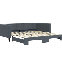 Tagesbett Ausziehbar Dunkelgrau 100x200 cm Samt