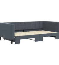 Tagesbett Ausziehbar Dunkelgrau 100x200 cm Samt