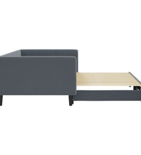 Tagesbett Ausziehbar Dunkelgrau 100x200 cm Samt