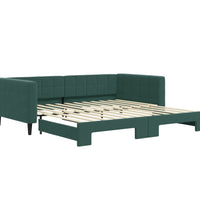 Tagesbett Ausziehbar Dunkelgrün 100x200 cm Samt