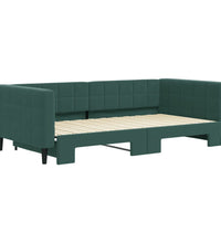 Tagesbett Ausziehbar Dunkelgrün 100x200 cm Samt