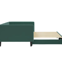 Tagesbett Ausziehbar Dunkelgrün 100x200 cm Samt