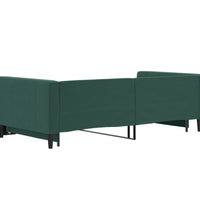 Tagesbett Ausziehbar Dunkelgrün 100x200 cm Samt