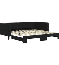 Tagesbett Ausziehbar Schwarz 100x200 cm Samt
